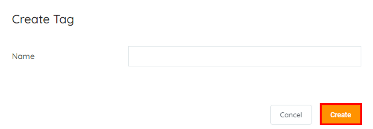 "Create Tag," enter the tag name
