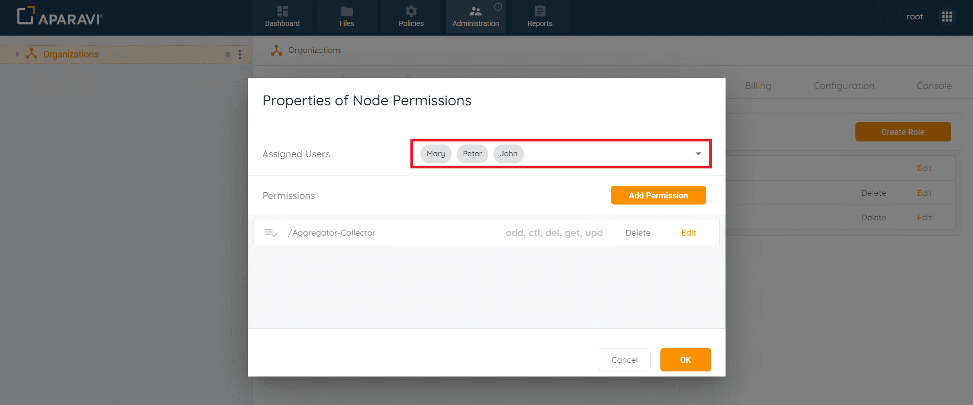 In the pop-up box, manage Assigned Users by selecting or deselecting checkboxes