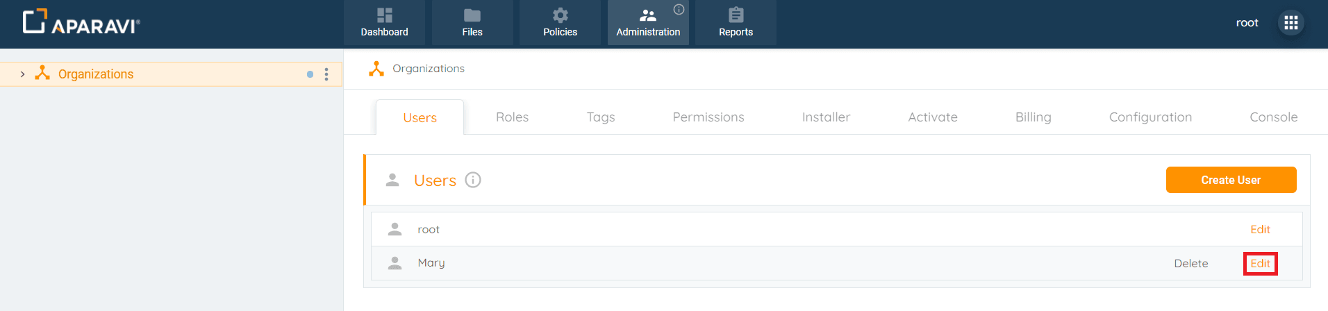 Administrative Tab and click on the Users subtab