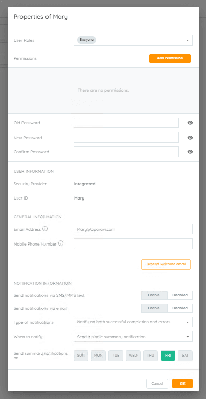 Ok to create the user account