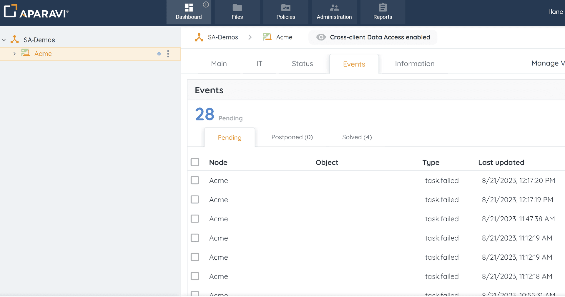 Event Subtabs: ensure that the appropriate node is selected since different nodes may have different dashboards ...