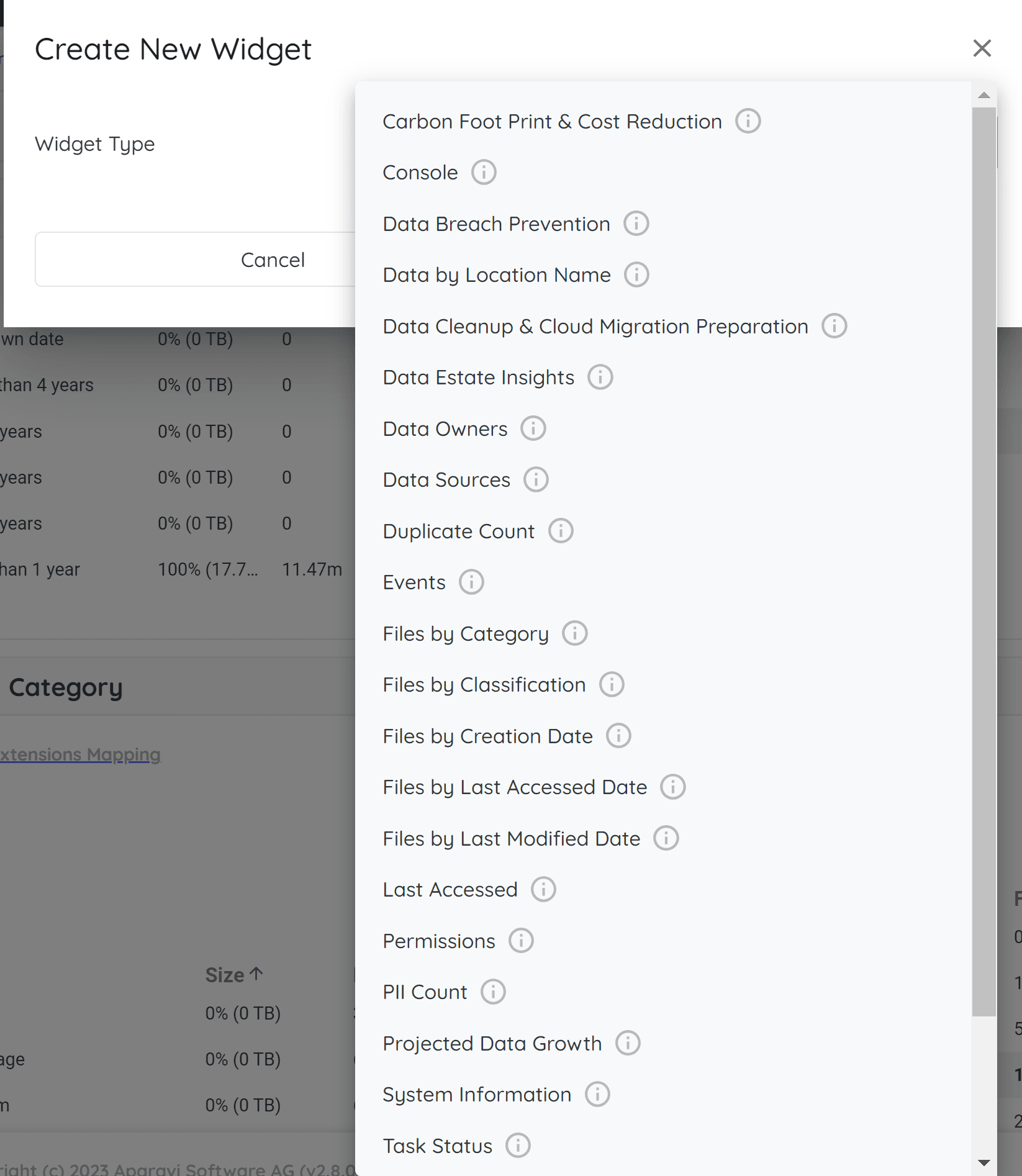 Selecting desired widget