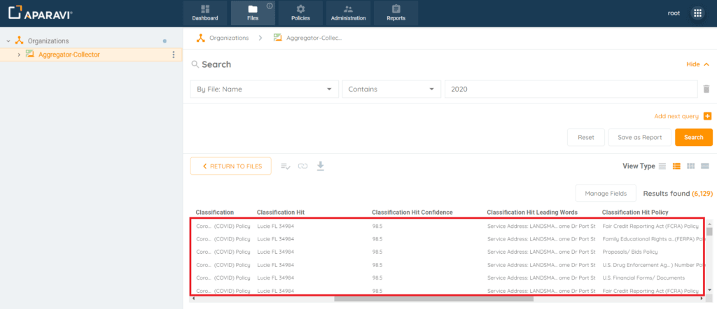 Class — Searching for Files by Classification Hits
