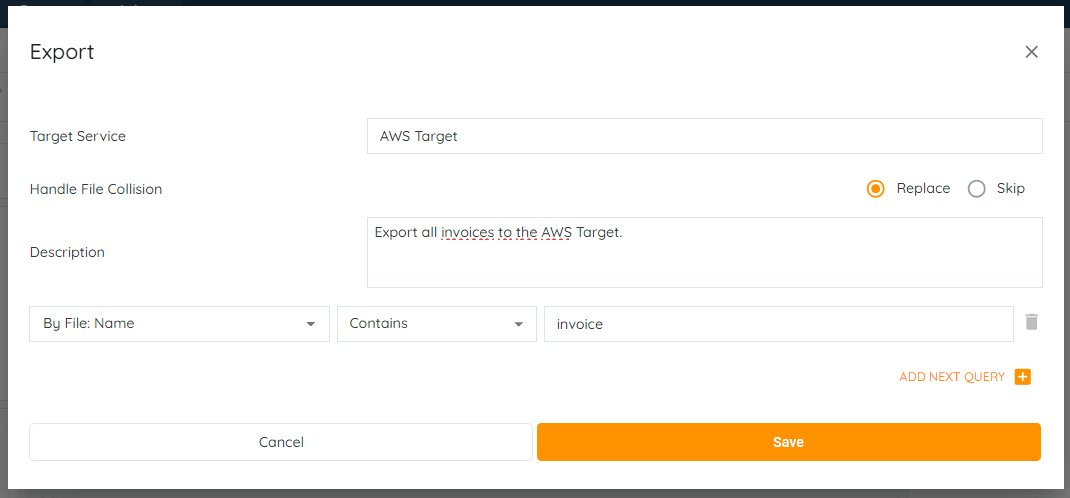 Alter the fields or search filters and click the Save button when completed