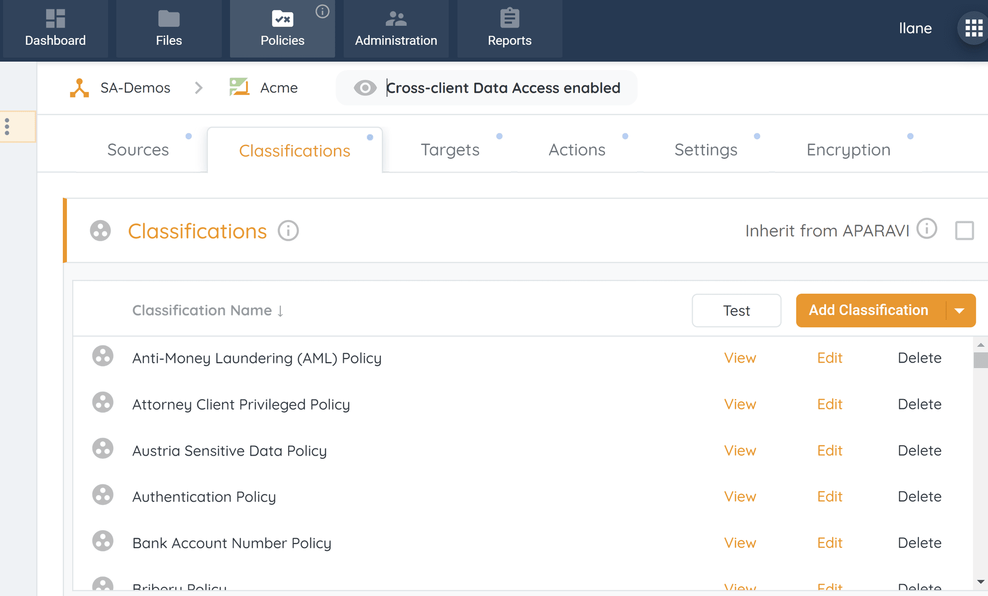 Delete – classification policy will be deleted and new files will not be ran against it. The syst...