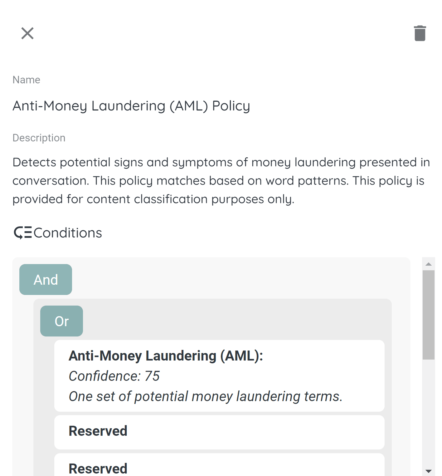 View – rules and operators