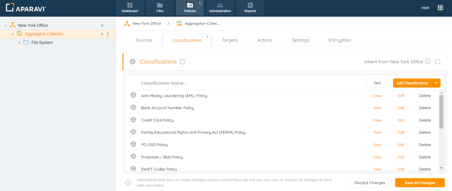 Click OK at the bottom right-hand side of the Save Changes pop-up box to apply the new Predefined...