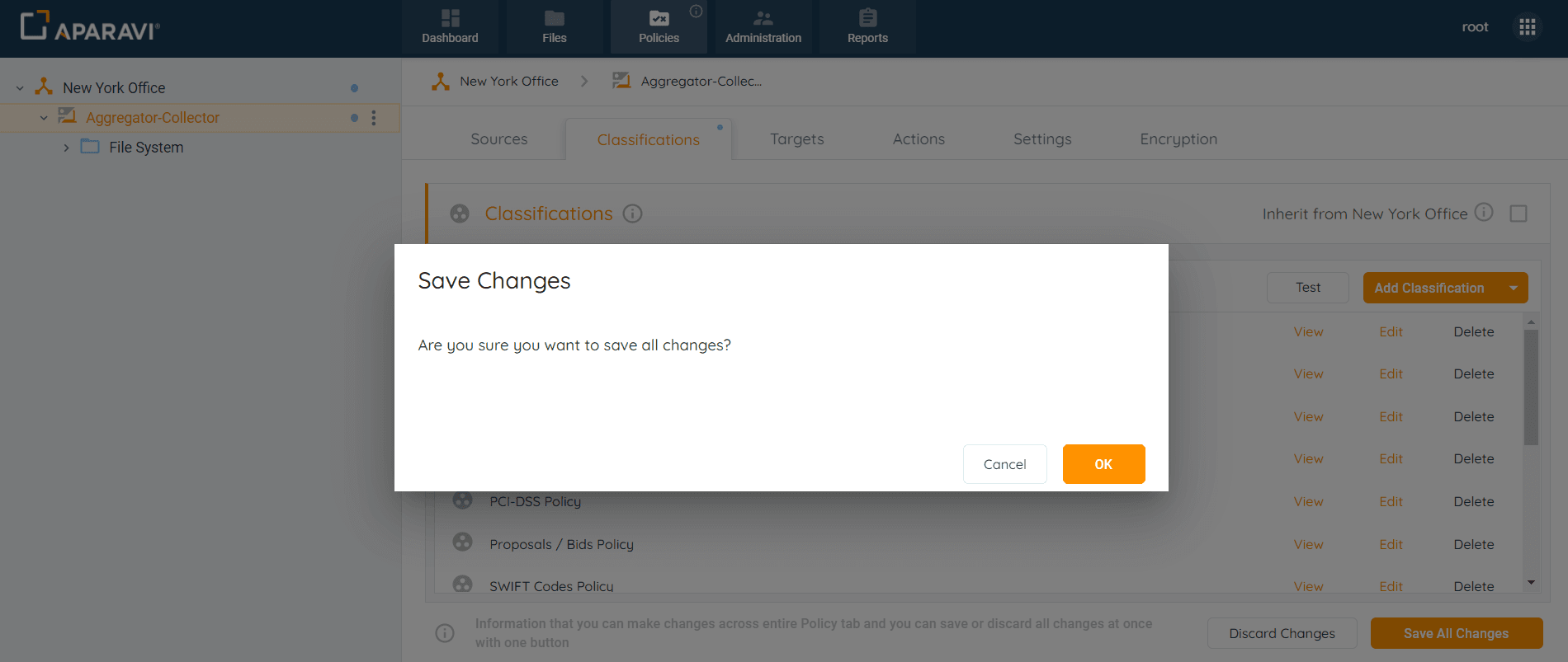 Click OK at the bottom right-hand side of the Save Changes pop-up box to apply the new Predefined... (step 2)