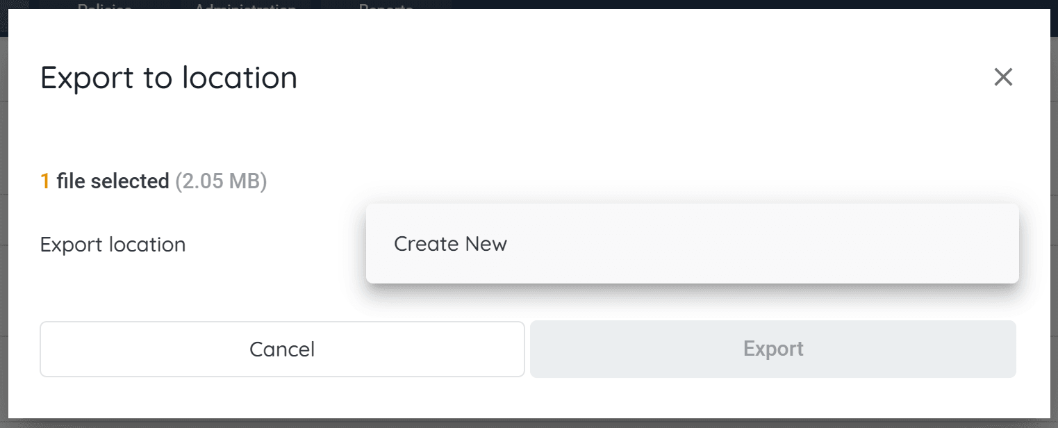 Choose Create New from the drop-down menu