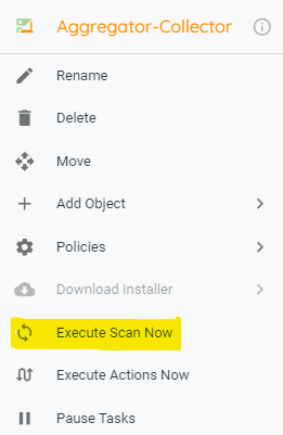 "Execute Scan Now" button to start scanning the mounted data