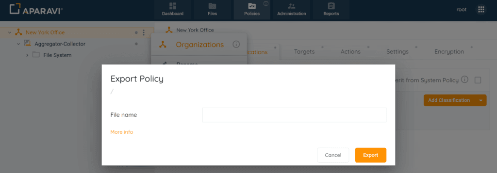 Entering a name, click export, and save the .json file locally