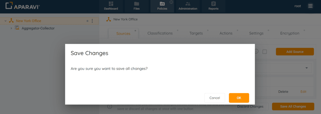 OK to confirm the saved changes