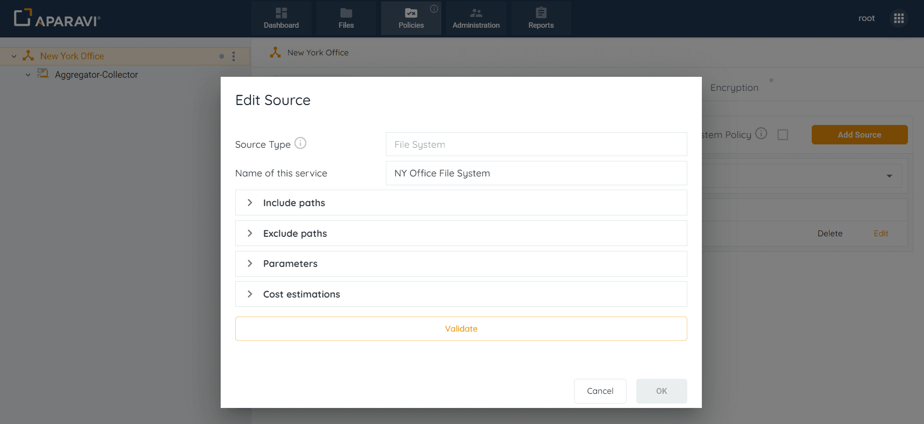 Once the sections within the Edit source pop-up box are updated, select the Validate button. Ensu...