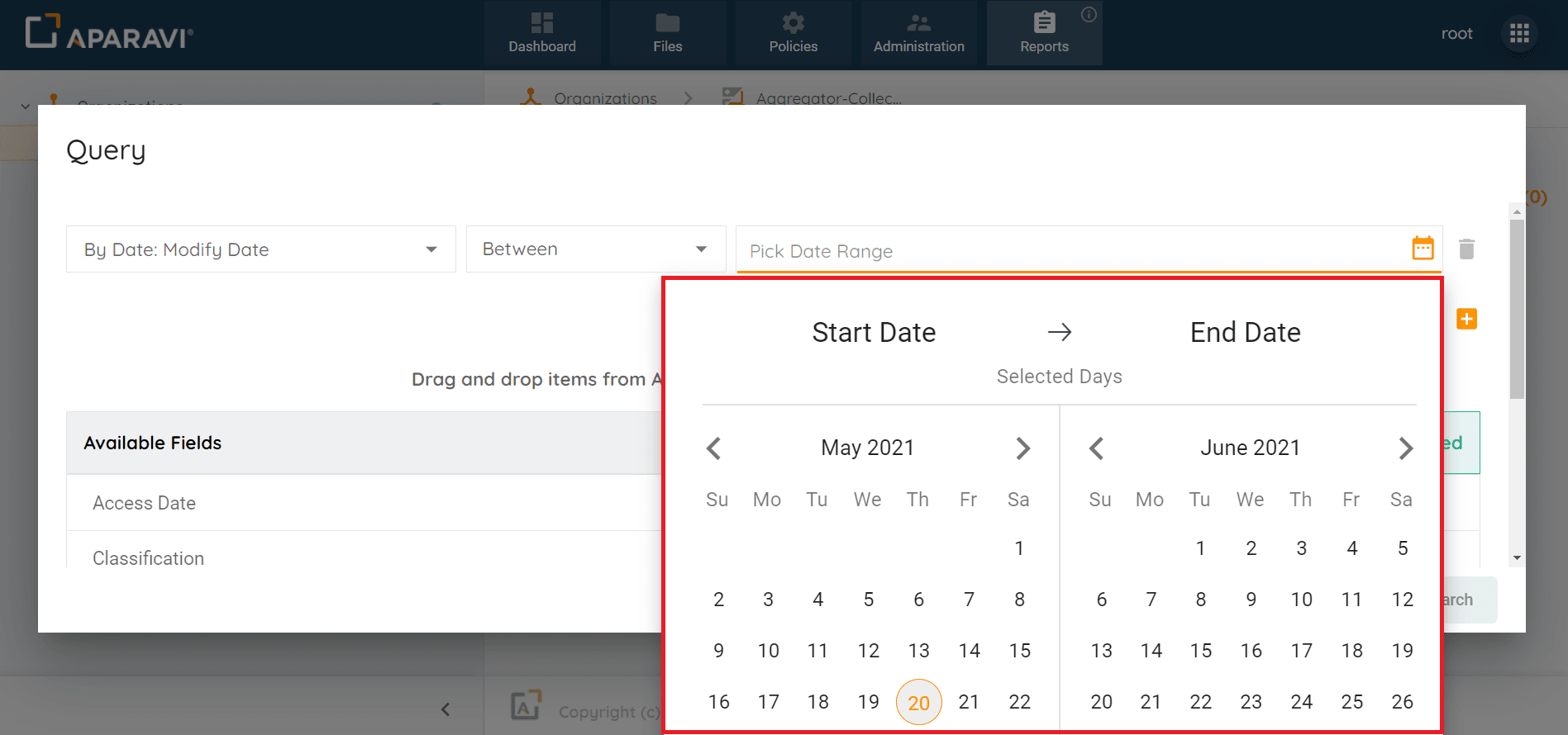 In the third search filter drop-down field, choose from the services listed. Click Search