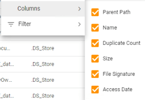 1. - Columns > turns off the