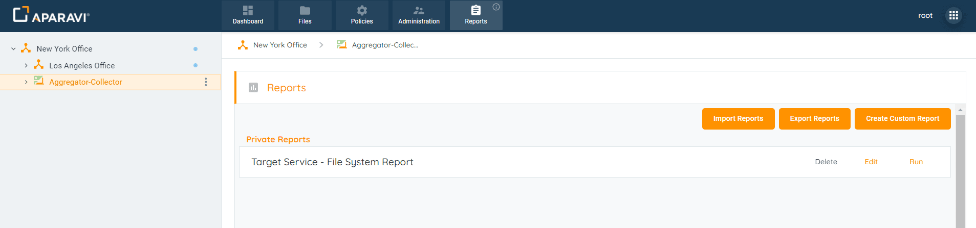Saved report