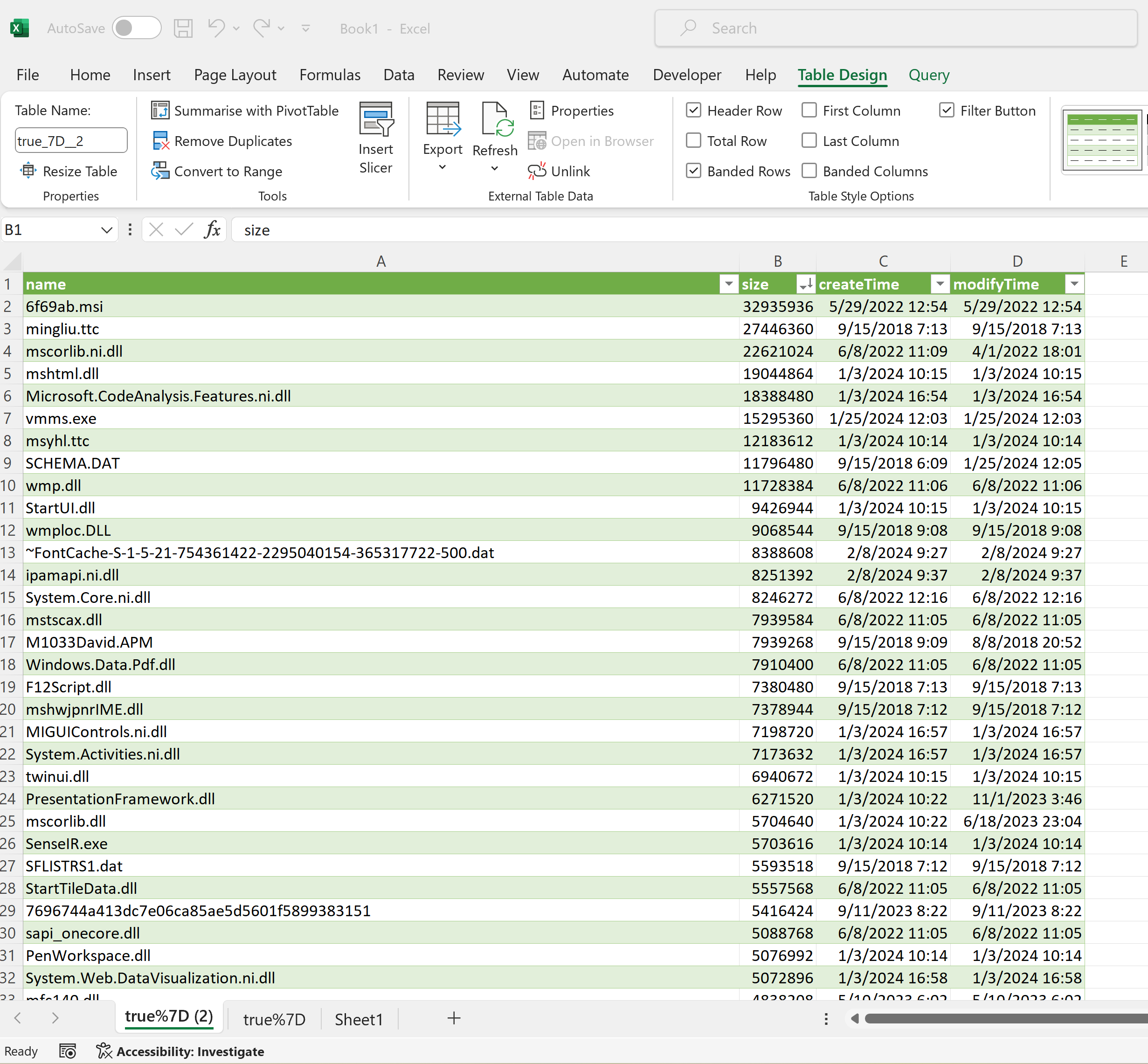 Once the Load button has been clicked, Microsoft Excel will automatically populate all data from ...