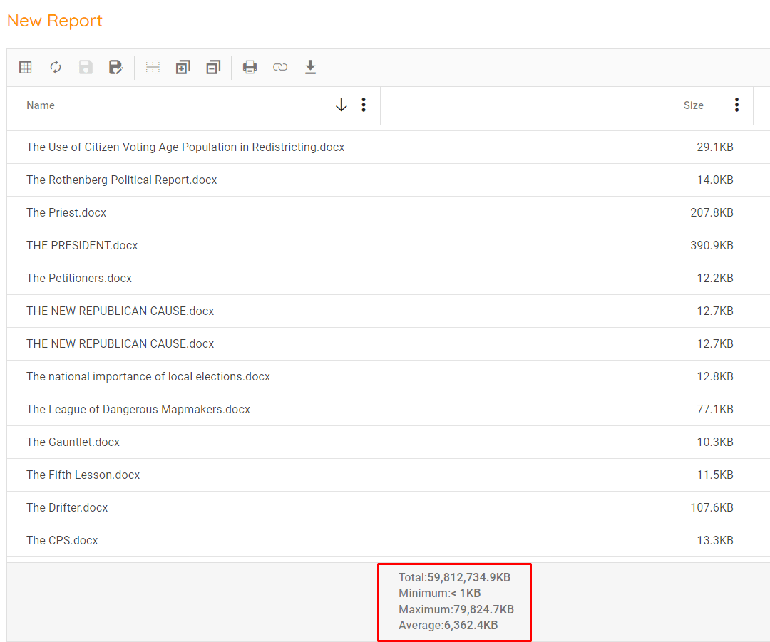 Selecting all the aggregations: sum, min, max, avg. information