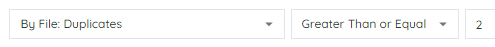 Add a filter of File: Duplicates >= 2