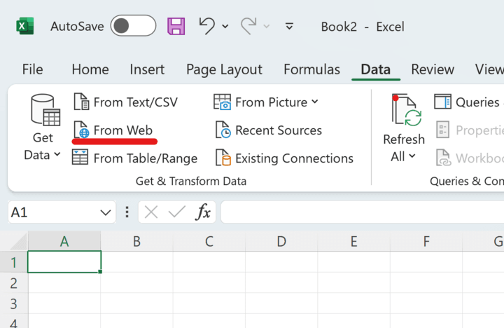 Open Microsoft Excel on the local host machine and click on the Data navigation tab. Once there, ...
