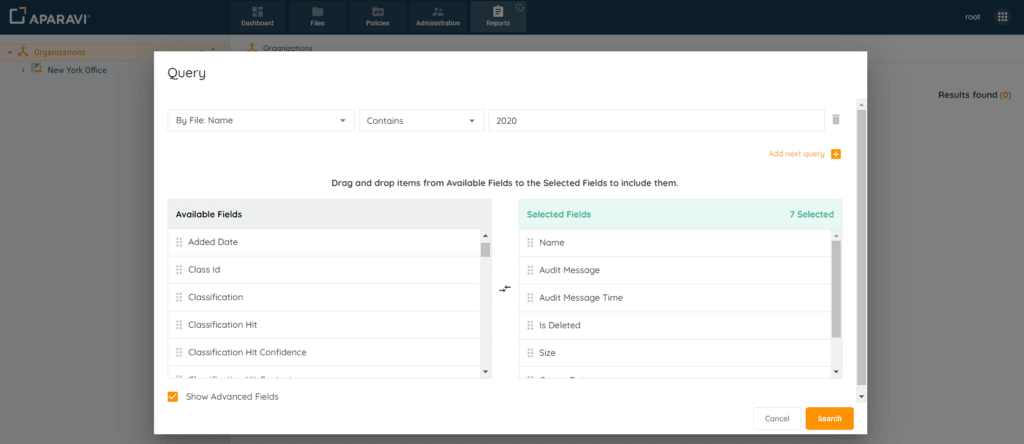 To add a field, drag it from the Available Fields section into the Selected Fields section. Once ...