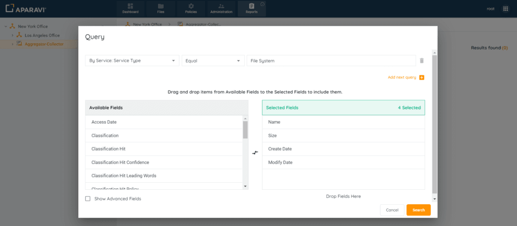 Once selected, drag the selected field from the Selected Fields section, into the Available Field...
