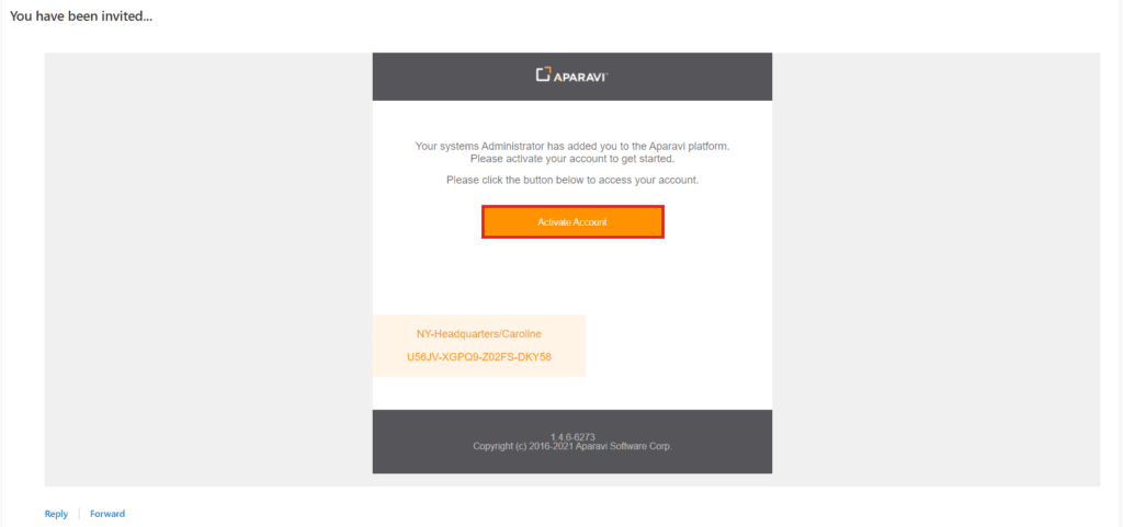 Activate Account button