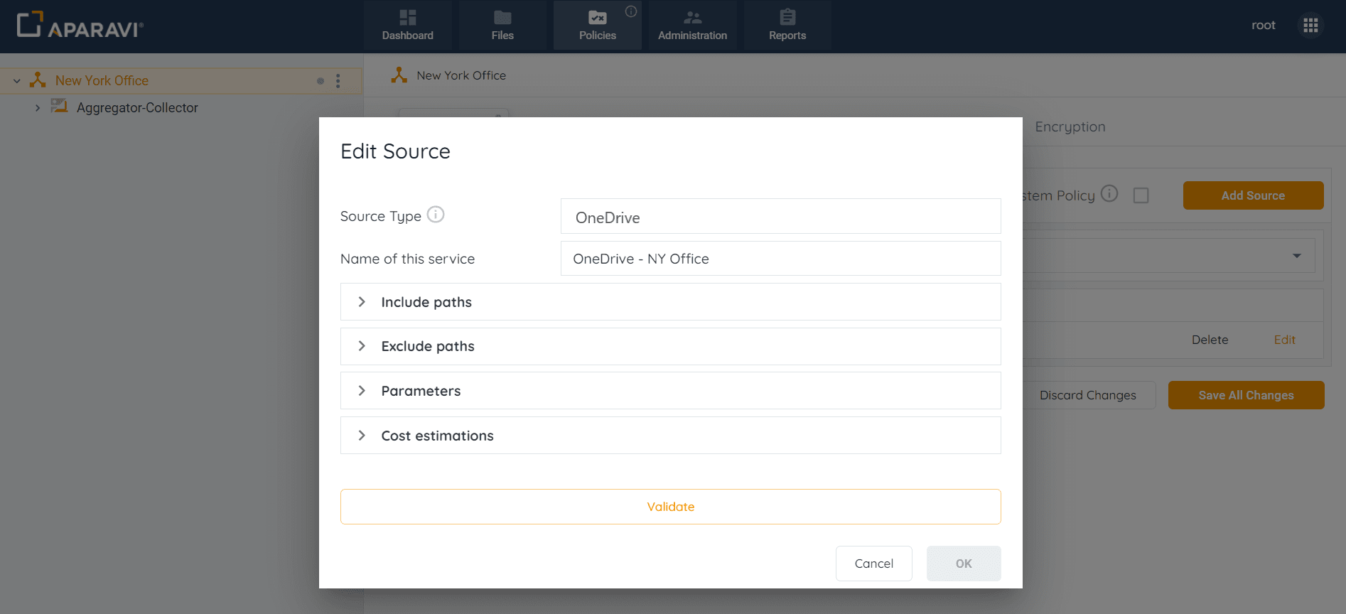 Editing Microsoft Sources: 3. Inside the Edit Source pop-up box, edit the previously configured fields