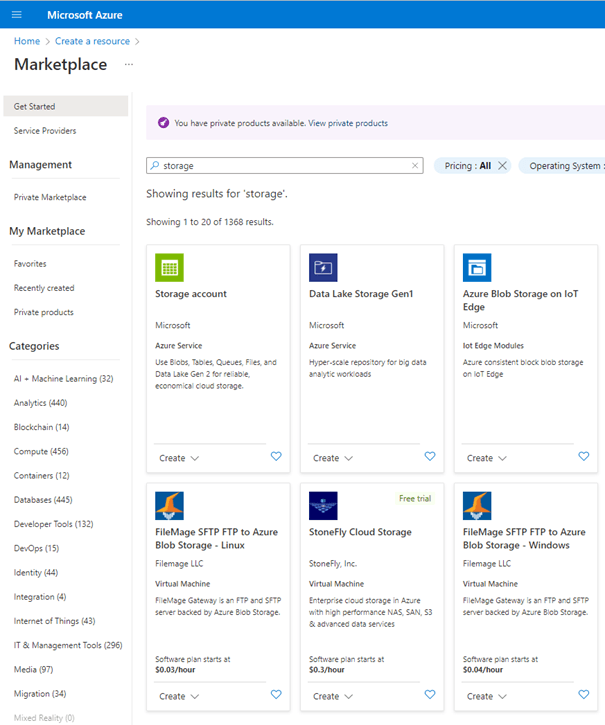 Targets Azure