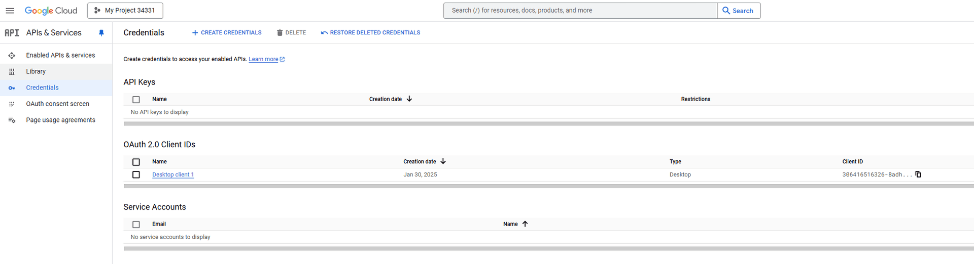 - Click Create Credentials > OAuth client ID