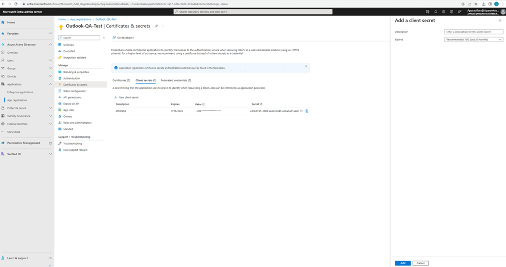N your client application code. This secret value will never
