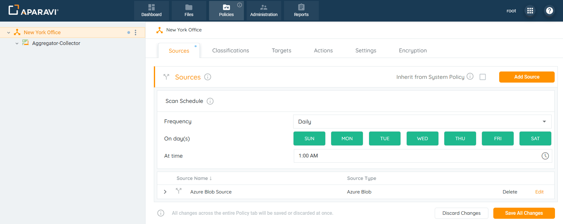 Once the Azure Blob settings have been validated, click OK