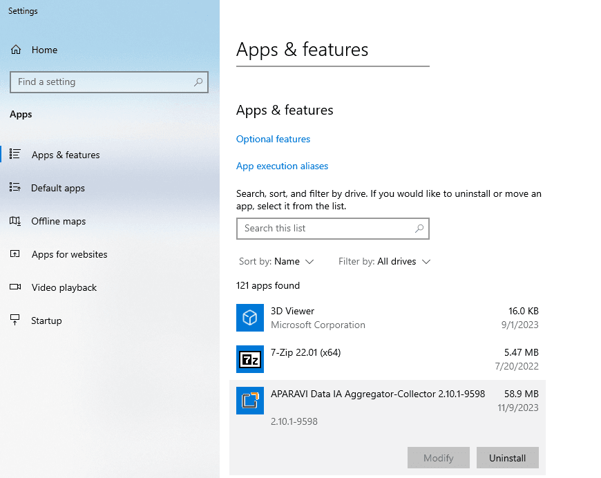 Uninstalling :: for example: