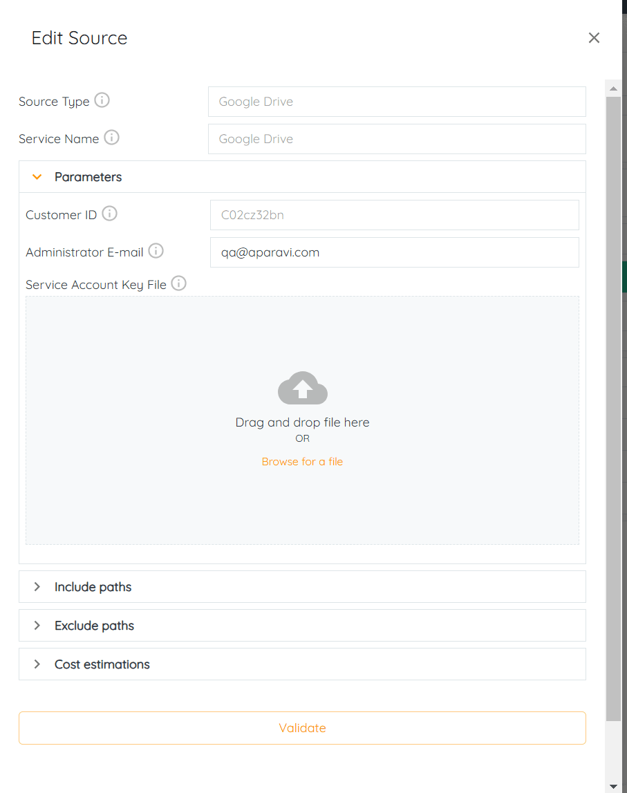 Aparavi Data Suite Google Drive Enterprise