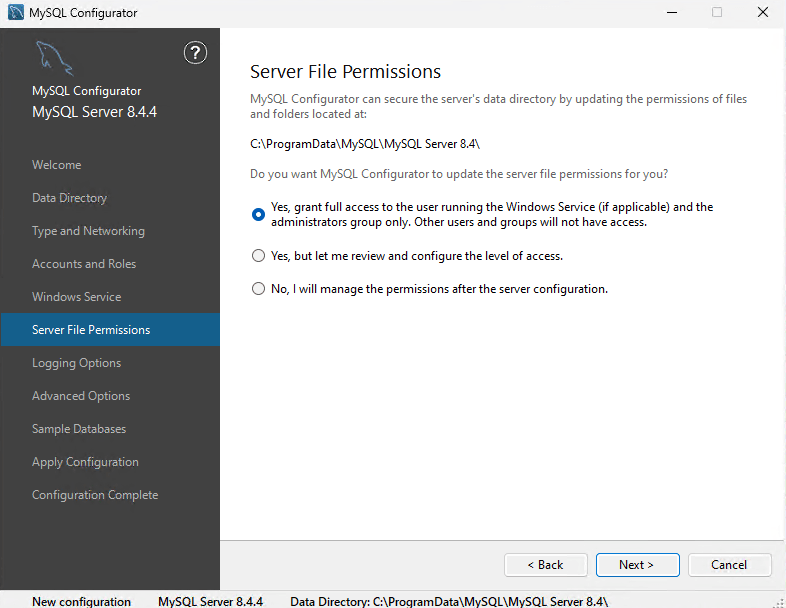MySQL Server - Windows — Detailed Installation