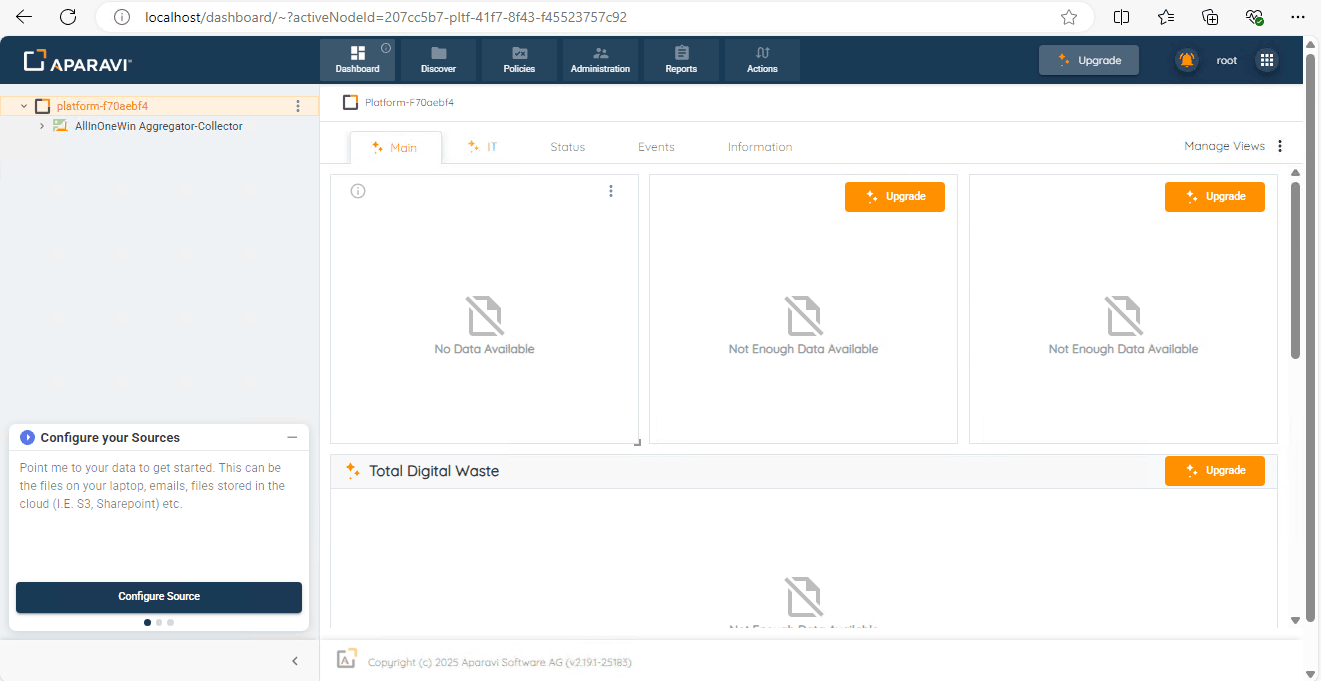 You can now configure Aparavi