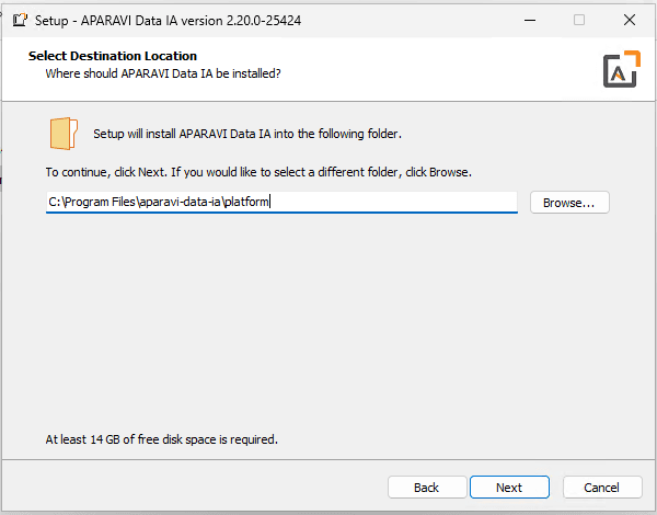 It then confirms the application files directory, generally the default path is fine