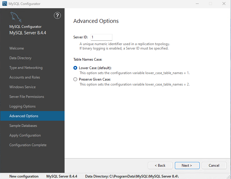 MySQL Server - Windows — Detailed Installation