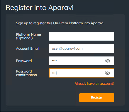 The Platform page will require you to CREATE an account and login
