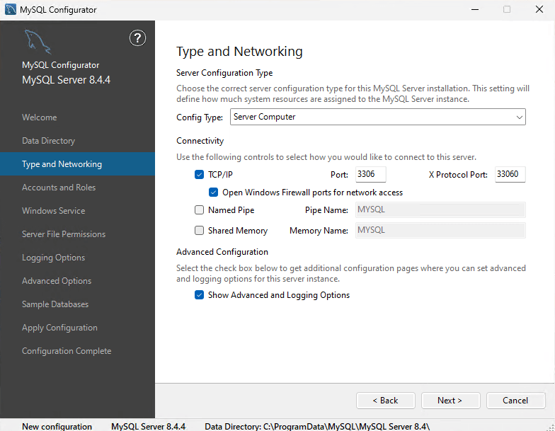 MySQL Server - Windows — Detailed Installation