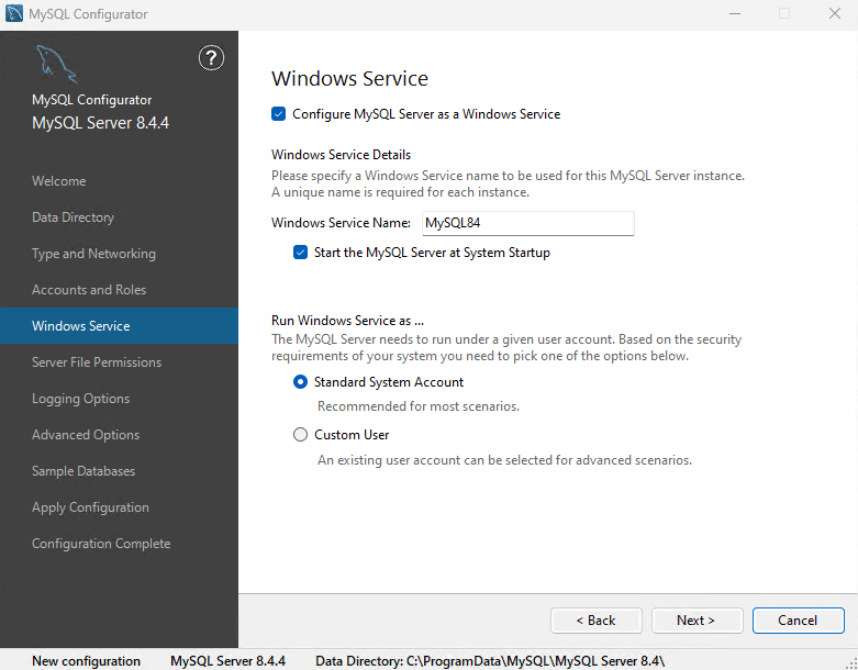 MySQL Server - Windows — Detailed Installation