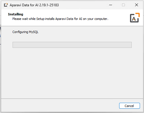 The installer will then download and configure MySQL