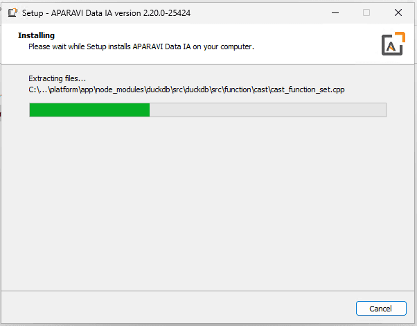 Finally it will begin the actual install