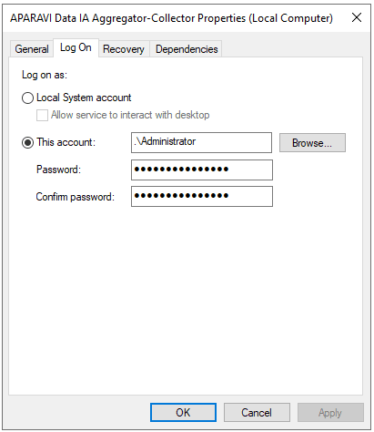 In the "This account:" field, enter the account name and password. NOTE: this account should be...