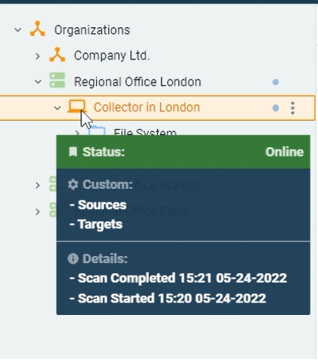 How to see if the nodes are online or offline?: details  – Details of scan start time and date as well as completion ti...