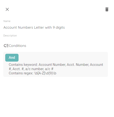 Accoutn number Custom vie