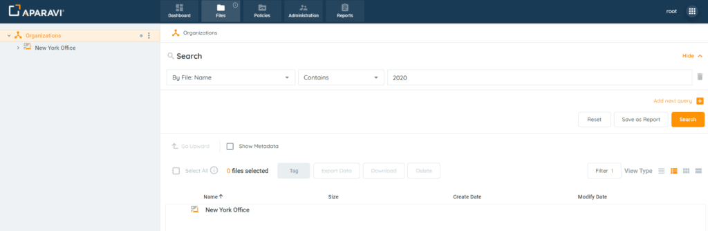 Audit Log Search: 2. Complete a file search