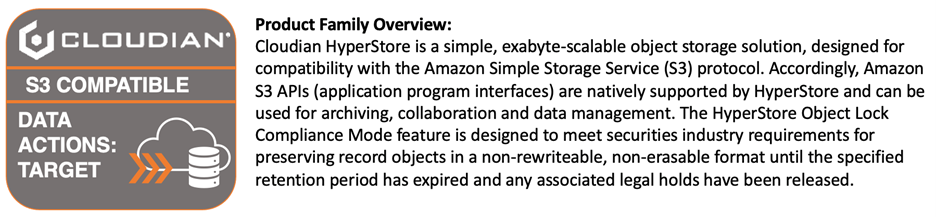 Cloudian HyperStore compatibility with Aparavi Platform