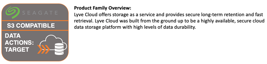 Seagate Lyve Cloud compatibility with Aparavi Platform